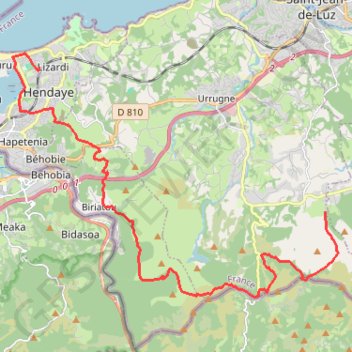 Trace GPS Hendaye - Olhette, itinéraire, parcours