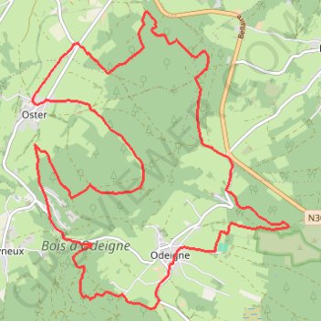 Trace GPS ODEIGNE - Province du Luxembourg - Belgique, itinéraire, parcours