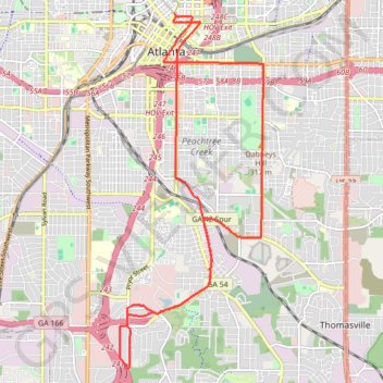 Trace GPS Atlanta Critical Mass, itinéraire, parcours