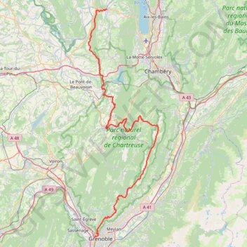 Trace GPS Yenne - Grenoble, itinéraire, parcours