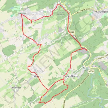 Trace GPS Marchin - Belgique, itinéraire, parcours