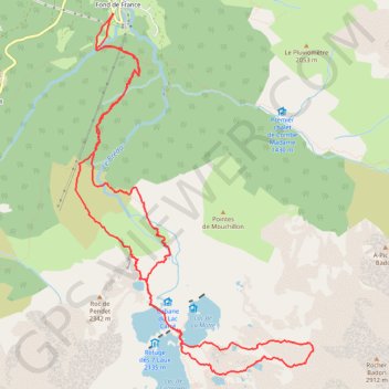 Trace GPS Sept-Laux, le Col de Mouchillon, itinéraire, parcours