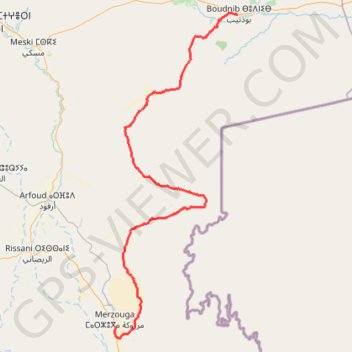 Trace GPS Boudnib-Merzouga 2019, itinéraire, parcours