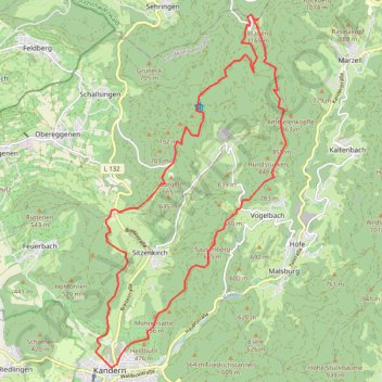 Trace GPS Kandern - Blauen, itinéraire, parcours