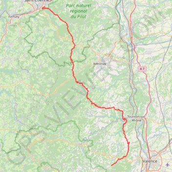 Trace GPS GR42 De Saint Etienne (Loire) à Boffres (Ardèche), itinéraire, parcours