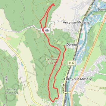 Trace GPS Dornot, Croix Saint-Clément, itinéraire, parcours