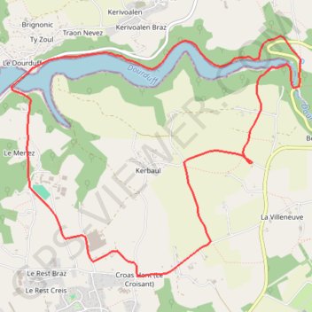 Trace GPS Vallée du Dourduff et hauteurs du Méné, itinéraire, parcours