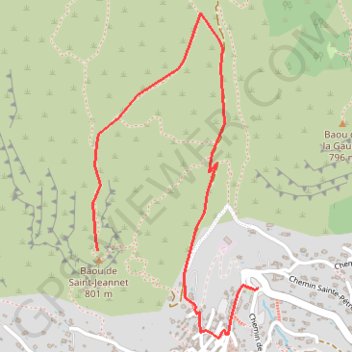 Trace GPS Baou de Saint-Jeannet, itinéraire, parcours