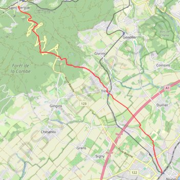 Trace GPS St-Cergue to Nyon, itinéraire, parcours