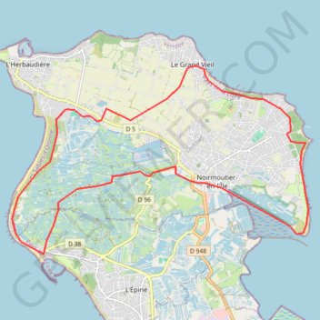 Trace GPS Noirmoutier, itinéraire, parcours