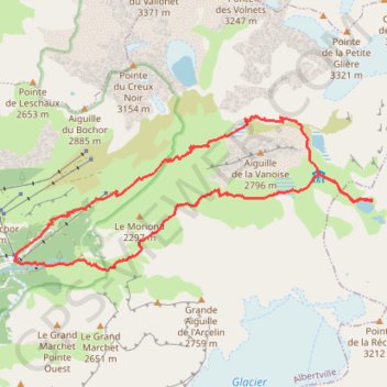 Trace GPS Refuge et col de la Vanoise en boucle, itinéraire, parcours