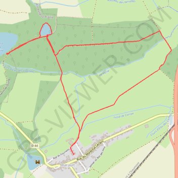 Trace GPS MARAULT(HenMiMaison-MarieCalvès-BoisDesVervelles-PetitEtang-GrandEtangAnnéville-HenMiMaison), itinéraire, parcours