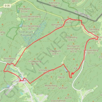 Trace GPS Randonnée au Château de Schoeneck - Neunhoffen, itinéraire, parcours