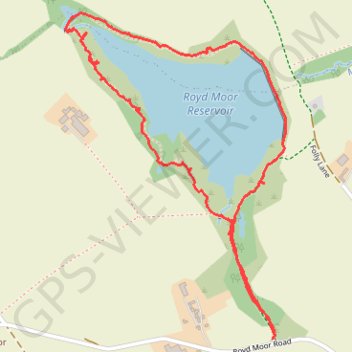 Trace GPS Royd Moor Reservoir (PBW), itinéraire, parcours