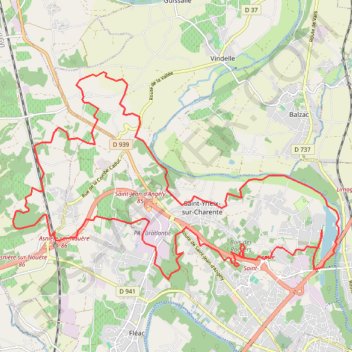 Trace GPS St Yrieix 32 kms, itinéraire, parcours