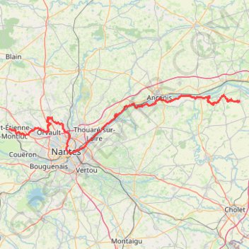 Trace GPS GR 3 : De Mauges-sur-Loire (Maine-et-Loire) à Saint Etienne-de-Montluc (Loire-Atlantique), itinéraire, parcours
