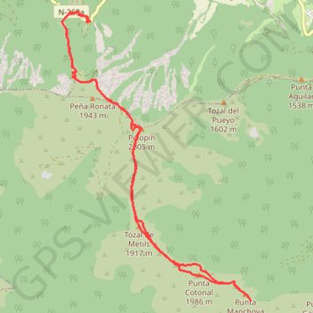 Trace GPS Pelopin et Manchoya (Aragon) Espagne, itinéraire, parcours
