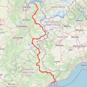 Trace GPS Route-des-grandes-alpes-thonon-nice, itinéraire, parcours