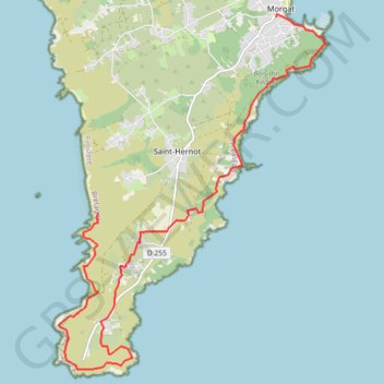 Trace GPS Crozon, La Pallue, cap de la Chèvre, Morgat, itinéraire, parcours