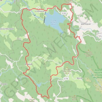 Trace GPS Le Mazeaud - Brugères - L'étang de l'Âne - Saignedresse - Lasgorceix, itinéraire, parcours