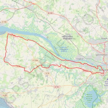 Trace GPS Rouans - Saint Père en Retz - Paimboeuf - Canal Martinière - Port Lavigne, itinéraire, parcours