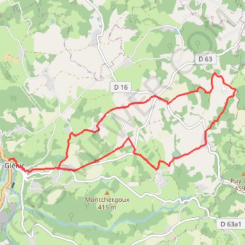 Trace GPS L'éperon de la vallée de la Creuse - Glénic, itinéraire, parcours
