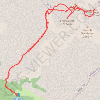 Trace GPS Collaradeta - El Fraile - Peña Nevera, itinéraire, parcours