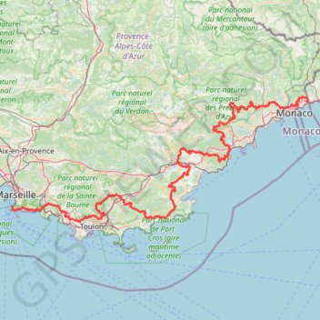 Trace GPS Balcon de la Méditerranée, itinéraire, parcours
