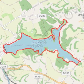 Trace GPS Tour du Lac de la Lièz - Langres, itinéraire, parcours