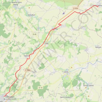 Trace GPS Chemin de Tours (de Saint-Sauvant à Melle), itinéraire, parcours