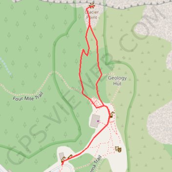 Trace GPS Glacier Point Loop, itinéraire, parcours