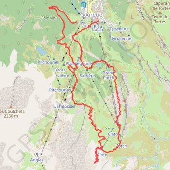 Trace GPS Eaux-Bonnes Ski de randonnée nordique/Surf des neiges, itinéraire, parcours