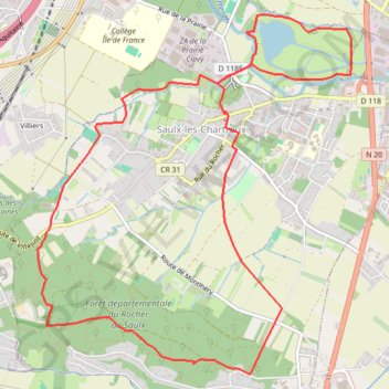 Trace GPS Saulx-les-Chartreux, Villebon-sur-Yvette, itinéraire, parcours