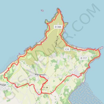 Trace GPS Tour du Cap Fréhel, itinéraire, parcours