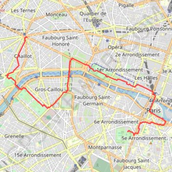 Trace GPS Place de l'Étoile - Jardin du Luxembourg, itinéraire, parcours