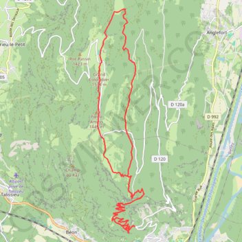 Trace GPS B-Culoz-Gd Colombier 25Km, itinéraire, parcours