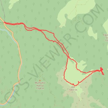 Trace GPS Adi depuis le col d'Urkiaga (RKT), itinéraire, parcours