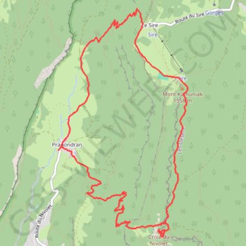 Trace GPS Croix et Mont du Nivolet depuis Pragondran, itinéraire, parcours