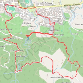 Trace GPS Balcon de Céret et Cascade de Baoussous, itinéraire, parcours