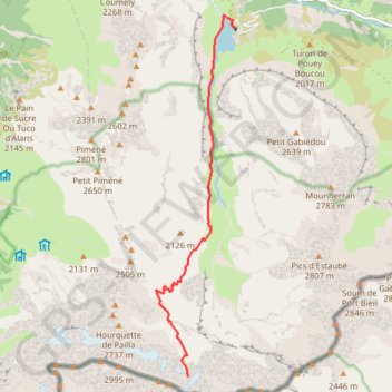 Trace GPS Pic de Pineta, itinéraire, parcours