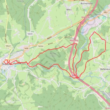 Trace GPS Stavelot 20 km Adeps, itinéraire, parcours