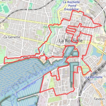 Trace GPS itineraire-ville-de-la-rochelle-france, itinéraire, parcours