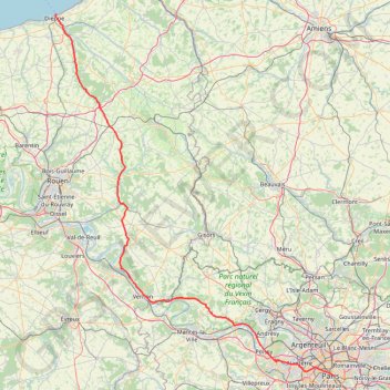 Trace GPS Paris Dieppe option strava, itinéraire, parcours