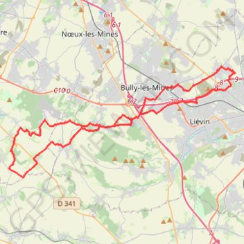 Trace GPS Loos, Gué de Caucourt [public] (46,9 Km), itinéraire, parcours
