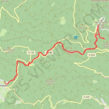 Trace GPS Hohwald-Mont Saint Odile, itinéraire, parcours