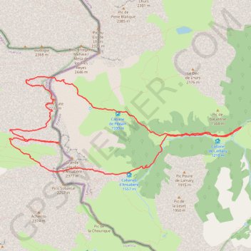 Trace GPS Mouscate et pic d'Ansabère depuis Pont Lamary, itinéraire, parcours