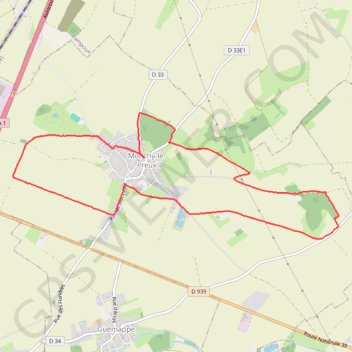 Trace GPS Monchy-le-Preux, itinéraire, parcours