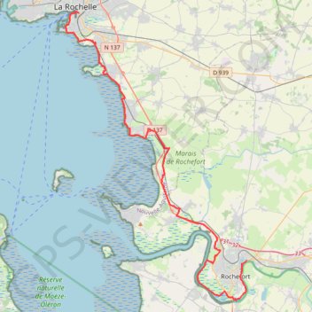 Trace GPS La Rochelle / Rochefort, itinéraire, parcours