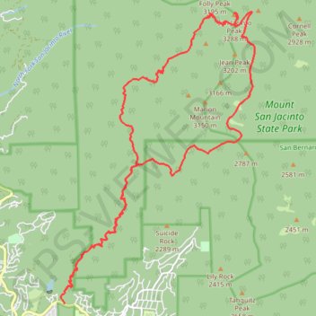 Trace GPS Mount Jacinto Loop, itinéraire, parcours