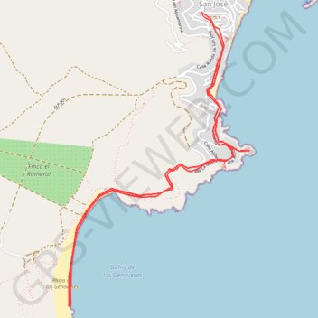 Trace GPS San jose - playa de los genoveses, itinéraire, parcours